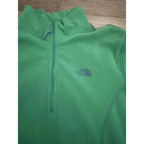 The North Face Girl's 1/4 Zip Green Fleece Pullover Warm Soft Layer Size XL - Picture 2 of 6